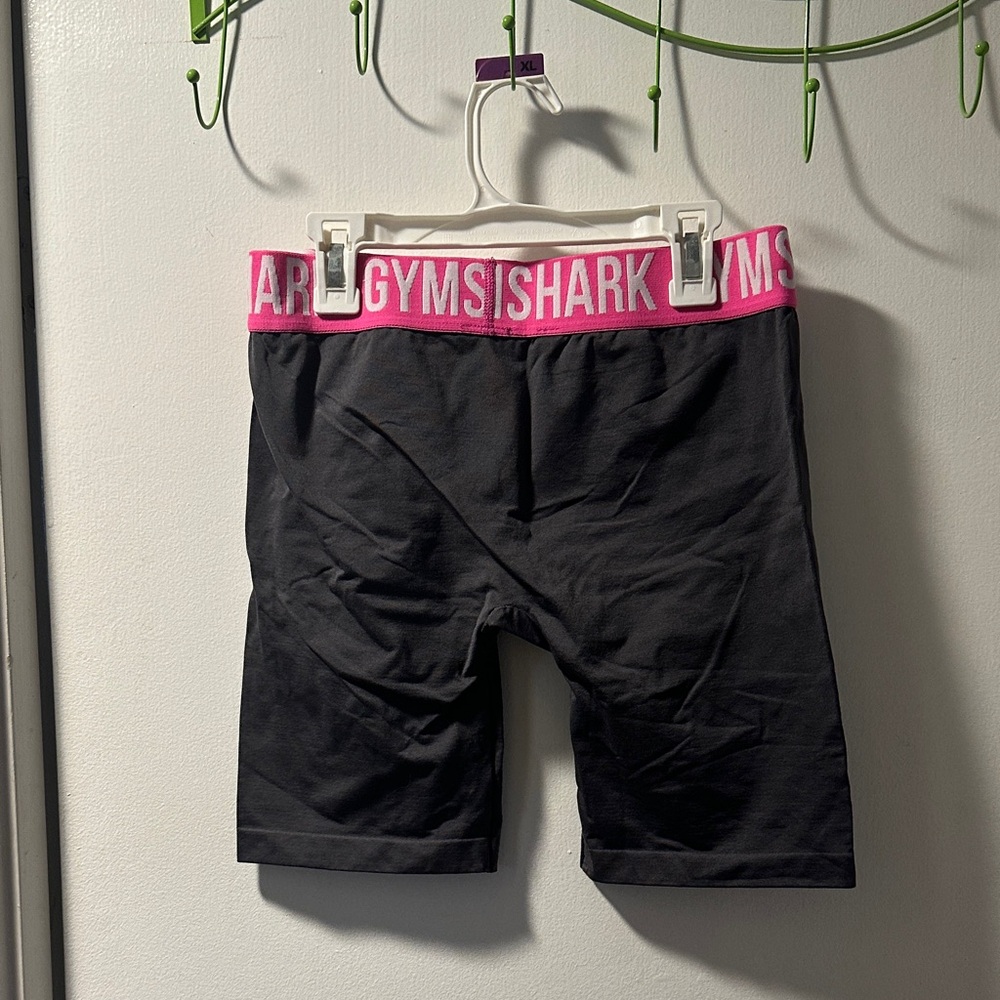 Gymshark Grey Shorts with Vibrant Pink Waistband
